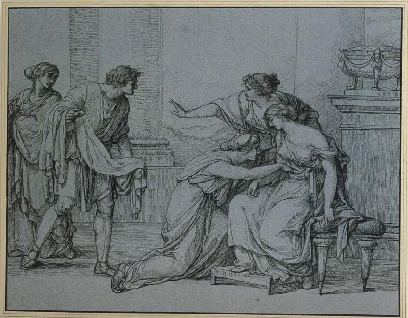 Angelika Kauffmann Ohnmacht der Julia, Gattin des Pompeius als sie dessen blutbefleckte Tunika erkennt china oil painting image